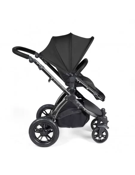 Ickle Bubba Stomp Luxe Black Frame All in One Premium i-Size Travel System With Isofix Base-Midnight/Black Handle Ickle Bubba