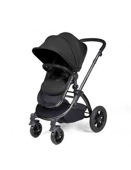 Ickle Bubba Stomp Luxe Black Frame All in One Premium i-Size Travel System With Isofix Base-Midnight/Black Handle Ickle Bubba