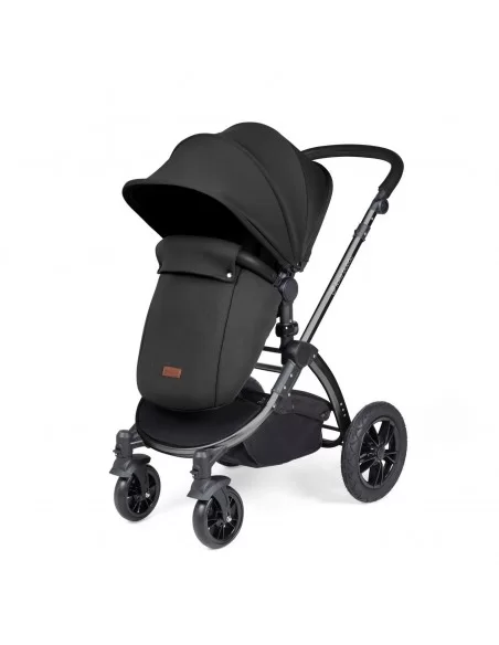 Ickle Bubba Stomp Luxe Black Frame All in One Premium i-Size Travel System With Isofix Base-Midnight/Black Handle Ickle Bubba