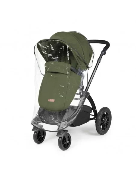 Ickle Bubba Stomp Luxe Black Frame All in One Premium i-Size Travel System With Isofix Base-Woodland/Black Handle Ickle Bubba