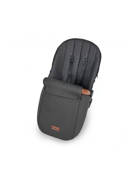 Ickle Bubba Stomp Luxe Black Frame All in One Premium i-Size Travel System With Isofix Base-Charcoal Grey/Tan Handle Ickle Bubba