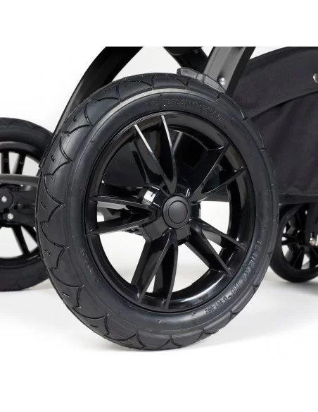 Ickle Bubba Stomp Luxe Black Frame All in One Premium i-Size Travel System With Isofix Base-Charcoal Grey/Black Handle Ickle Bubba