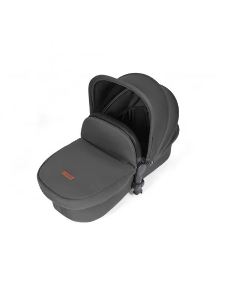 Ickle Bubba Stomp Luxe Black Frame All in One Premium i-Size Travel System With Isofix Base-Charcoal Grey/Black Handle Ickle Bubba