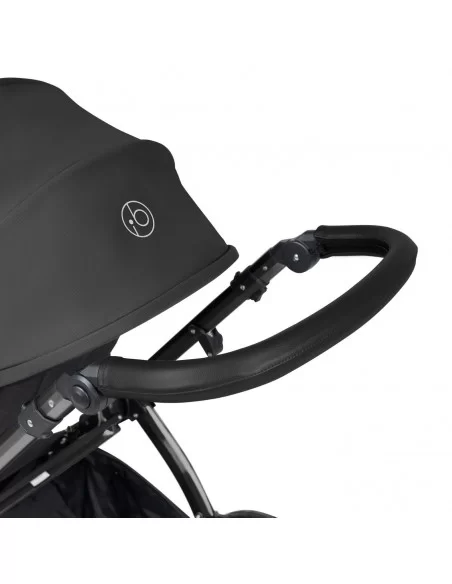 Ickle Bubba Stomp Luxe Black Frame All in One Premium i-Size Travel System With Isofix Base-Charcoal Grey/Black Handle Ickle Bubba