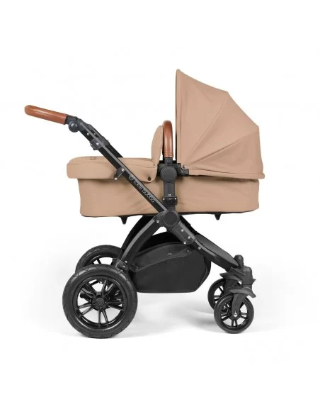 Ickle Bubba Stomp Luxe Black Frame All in One Premium i-Size Travel System With Isofix Base-Desert/Tan Handle Ickle Bubba