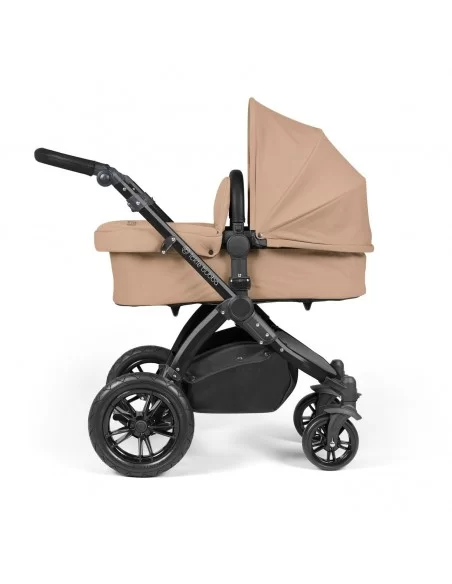 Ickle Bubba Stomp Luxe Black Frame All in One Premium i-Size Travel System With Isofix Base-Desert/Black Handle Ickle Bubba