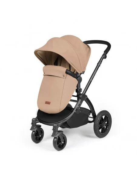 Ickle Bubba Stomp Luxe Black Frame All in One Premium i-Size Travel System With Isofix Base-Desert/Black Handle Ickle Bubba