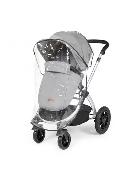 Ickle Bubba Stomp Luxe Silver Frame All in One Premium i-Size Travel System With Isofix Base-Pearl Grey/Black Handle Ickle Bubba