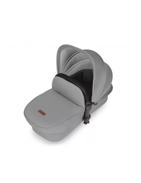 Ickle Bubba Stomp Luxe Silver Frame All in One Premium i-Size Travel System With Isofix Base-Pearl Grey/Black Handle Ickle Bubba