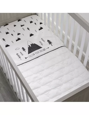 Ickle Bubba Cot Bed Quilt-Mono Mountains