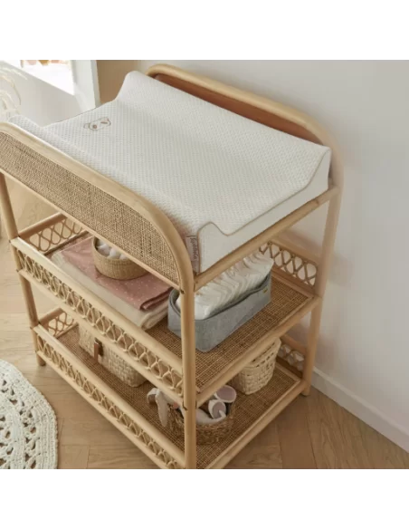 CuddleCo Aria Changing Table - Rattan-Light Brown Cuddle Co