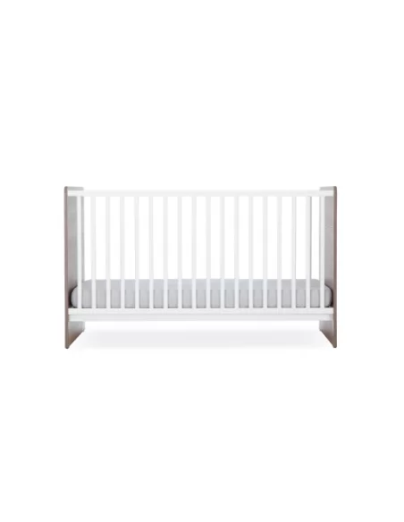 CuddleCo Enzo 2pc Set 3 Drawer Dresser and Cot Bed Truffle-Oak/White Cuddle Co