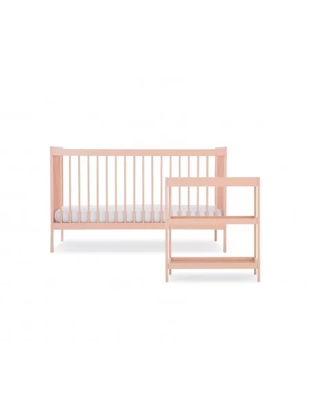 CuddleCo Nola 2pc Set Changing Table and Cot Bed-Soft Blush Cuddle Co