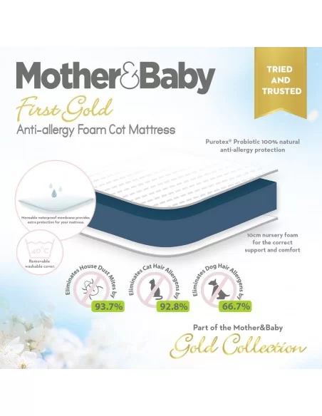 Mother&Baby First Gold Anti Allergy Foam Cot Mattress Mother&Baby