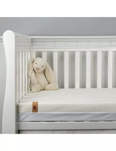 CuddleCo Signature Hypo Allergenic Bamboo Pocket Sprung Cot Bed Mattress-White Cuddle Co