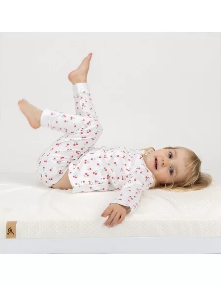 CuddleCo Lullaby Hypo Allergenic Bamboo Foam Cot Mattress-White Cuddle Co