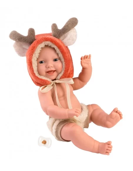 Llorens Dolls Mini Baby Doll With Reindeer Hat 31cm Llorens Dolls