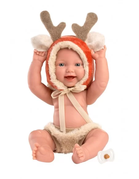 Llorens Dolls Mini Baby Doll With Reindeer Hat 31cm Llorens Dolls