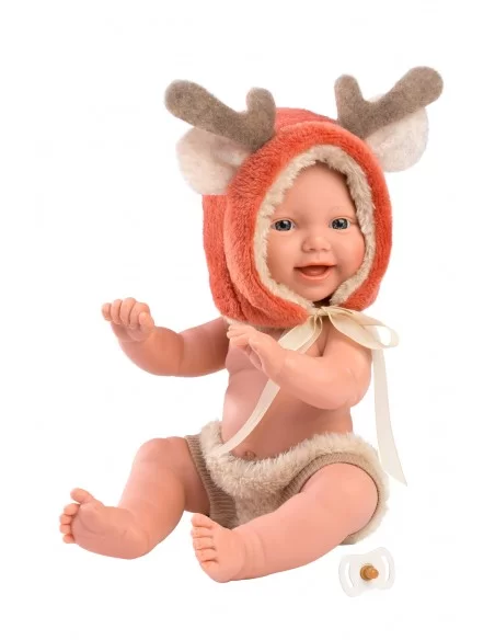 Llorens Dolls Mini Baby Doll With Reindeer Hat 31cm Llorens Dolls