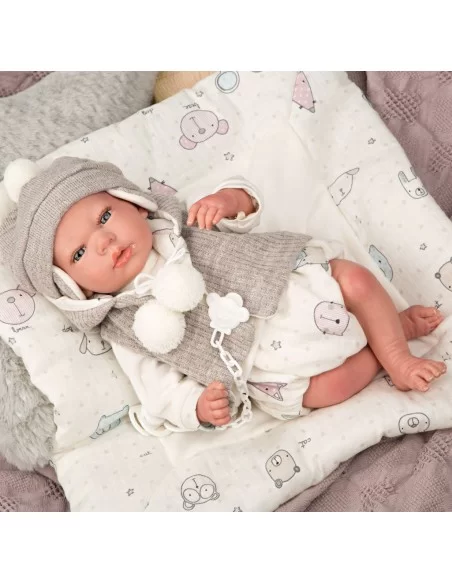 Arias Toy Vega Reborn Doll With Blanket 40cm-Grey Arias Toys