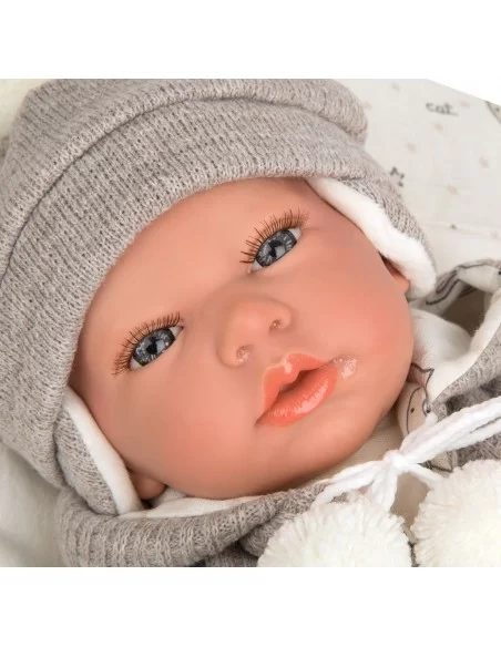 Arias Toy Vega Reborn Doll With Blanket 40cm-Grey Arias Toys