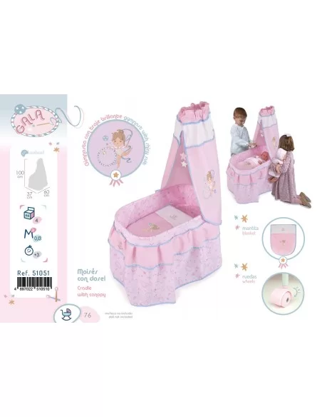 Decuevas Toy Dolls Crib/Cradle With Canopy Gala Collection Decuevas Toys