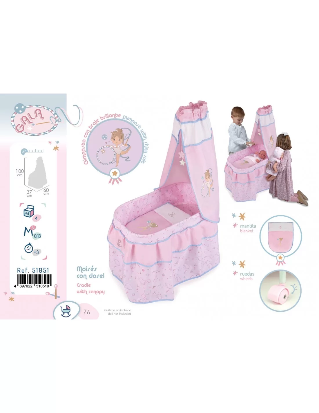 Dolls crib outlet with canopy