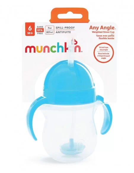Munchkin Toddler Click Lock Weighted Straw Trainer Cup-Blue Munchkin