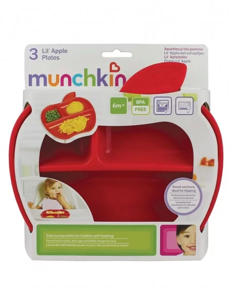 Munchkin Toddlers Lil Apple Plates-3 Pack Munchkin