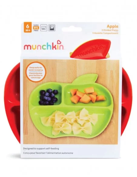 Munchkin Toddlers Lil Apple Plates-3 Pack Munchkin