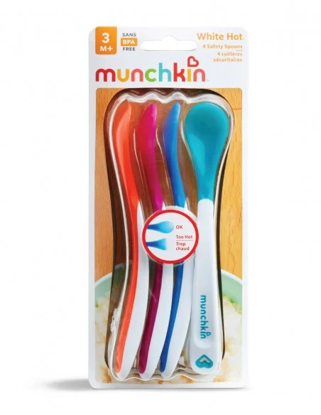 Munchkin Toddler White Hot Spoons 4Pk-Assorted Colour Munchkin