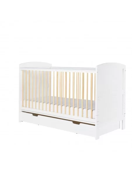 Ickle Bubba Coleby Scandi Classic Cot Bed And Under Drawer-White Ickle Bubba