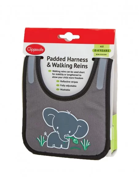 Clippasafe Padded Harness & Walking Reins-Elephant Clippasafe
