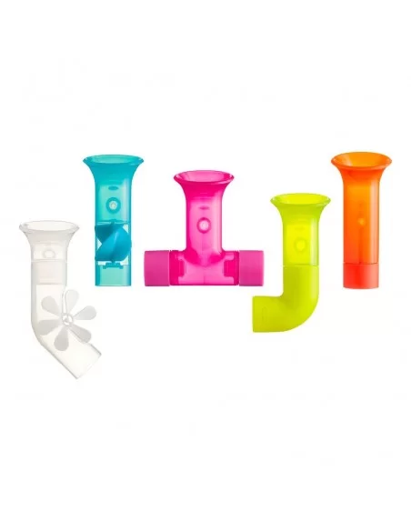 Boon Bath Pipes Building Bath Toy (5Pc)-Multicolour Boon