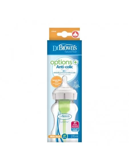 Dr Brown's Options+ Bottle Glass 270Ml Wide Neck X1 Dr Browns
