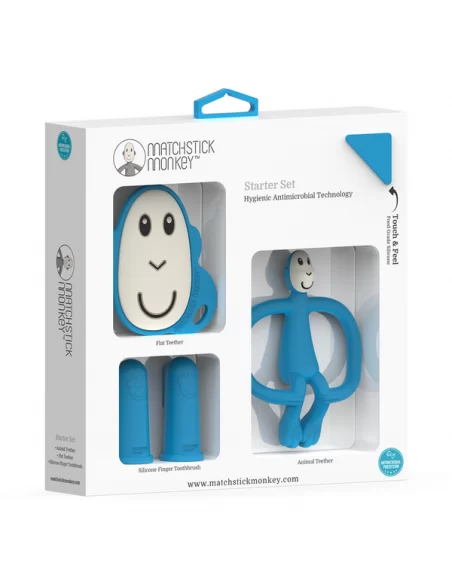 Matchstick Monkey Teething Starter Set-Blue Matchstick Monkey