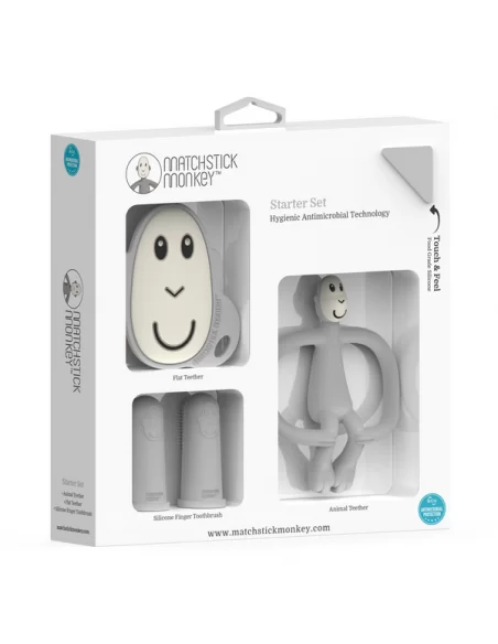 Matchstick Monkey Teething Starter Set-Cool Grey Matchstick Monkey