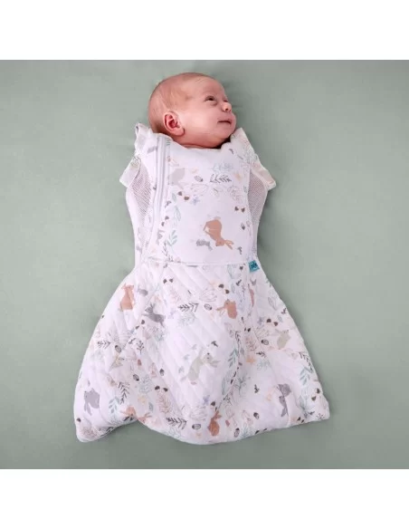 Purflo Swaddle To Sleep Bag 2.5 Tog Storybook Nutmeg 0-4M Purflo