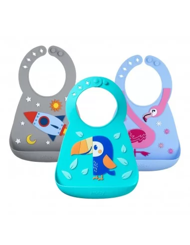 Nuby Bib Silicone 3D Assorted Design