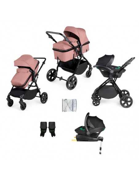 Ickle Bubba Comet Black Frame All in One i-Size Travel System With Isofix Base-Dusky Pink Ickle Bubba