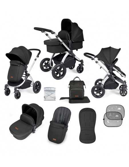 Ickle Bubba Stomp Luxe Silver Frame 2in1 Travel System-Midnight/Black Handle Ickle Bubba