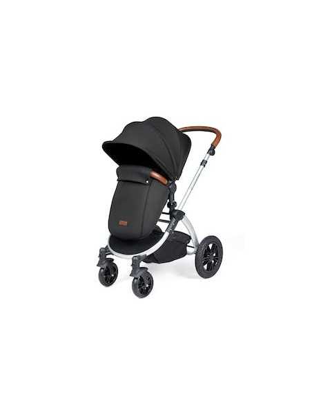 Ickle Bubba Stomp Luxe Silver Frame 2in1 Travel System-Midnight/Tan Handle Ickle Bubba