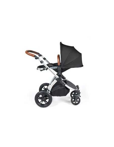 Ickle Bubba Stomp Luxe Silver Frame 2in1 Travel System-Midnight/Tan Handle Ickle Bubba