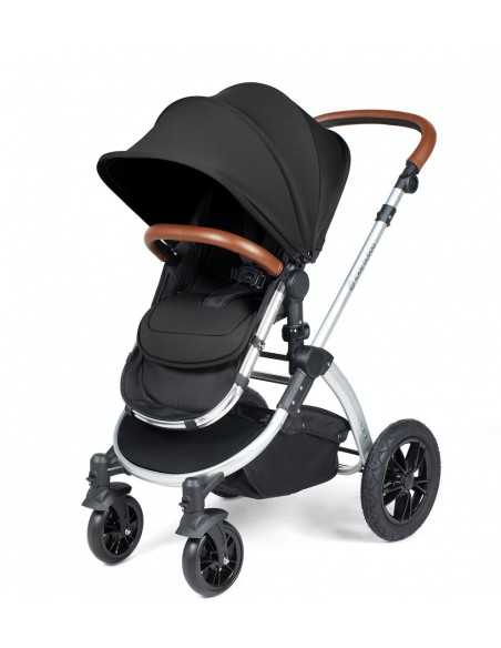 Ickle Bubba Stomp Luxe Silver Frame 2in1 Travel System-Midnight/Tan Handle Ickle Bubba