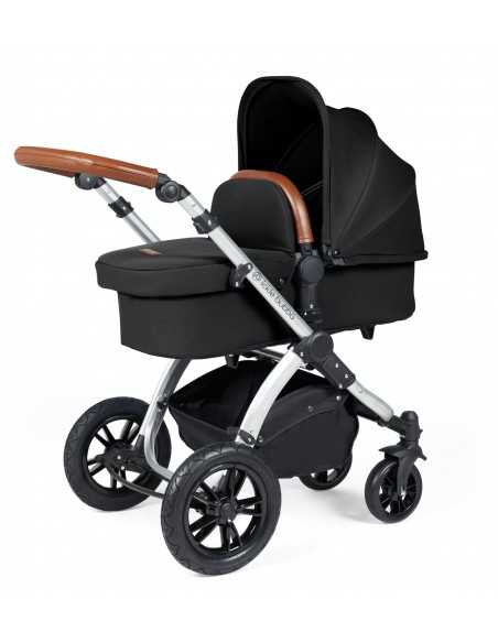 Ickle Bubba Stomp Luxe Silver Frame 2in1 Travel System-Midnight/Tan Handle Ickle Bubba