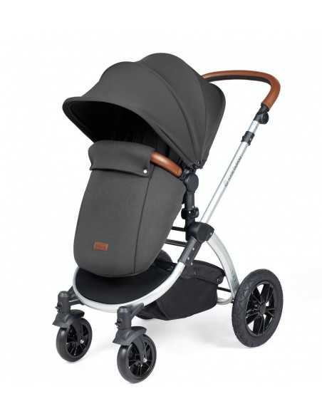 Ickle Bubba Stomp Luxe Silver Frame 2in1 Travel System-Charcoal Grey/Tan Handle Ickle Bubba