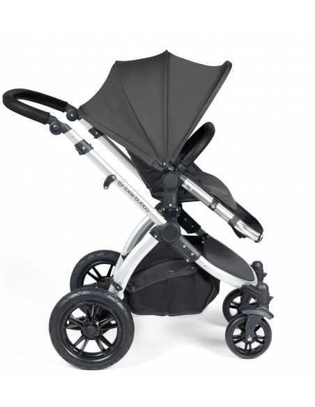 Ickle Bubba Stomp Luxe Silver Frame 2in1 Travel System-Charcoal Grey/Black Handle Ickle Bubba