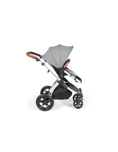 Ickle Bubba Stomp Luxe Silver Frame 2in1 Travel System-Pearl Grey/Tan Handle Ickle Bubba