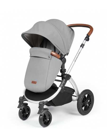 Ickle Bubba Stomp Luxe Silver Frame 2in1 Travel System-Pearl Grey/Tan Handle Ickle Bubba