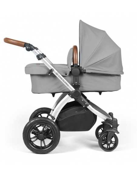 Ickle Bubba Stomp Luxe Silver Frame 2in1 Travel System-Pearl Grey/Tan Handle Ickle Bubba